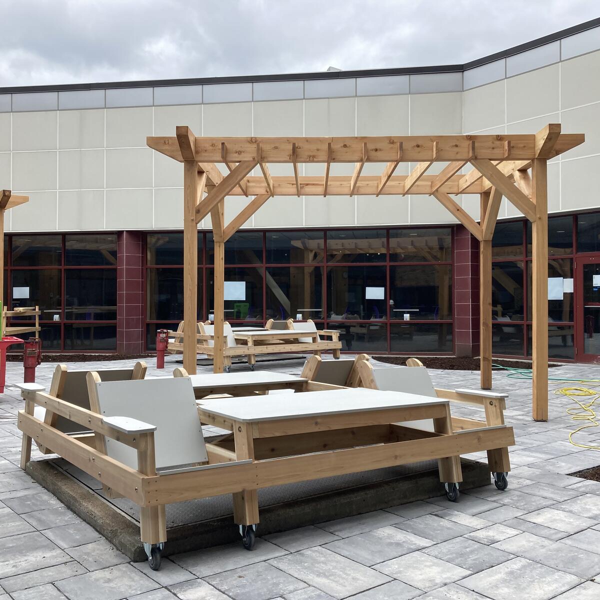 Timber Frame Pergola & Bench